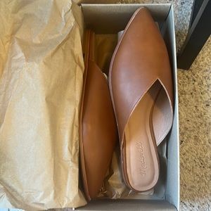 Madewell Mules Leather English Saddle NIB